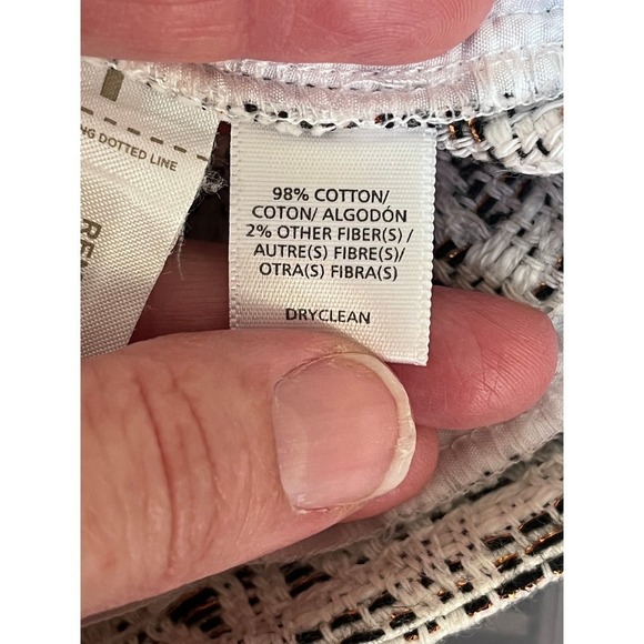 LOFT Rivera White And Copper Metallic Shorts Size 4 - Picture 6 of 6